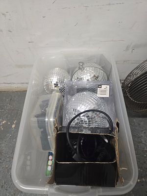 A Collection of Mirror Balls and Stage Lighting Equipment