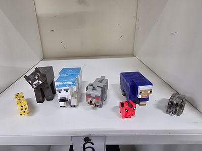 A Collection of Seven Minecraft Mini-Figures