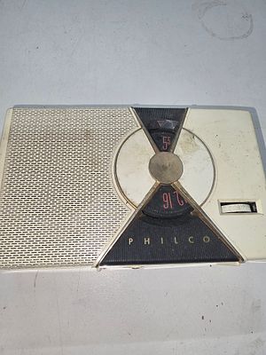 Two Vintage American Transistor Radios, Philco T7-126 and General Electric P-807