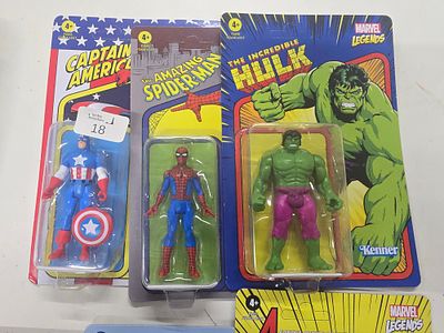 Three Marvel Legends Retro Collection 3.75-inch Action Figures by Kenner