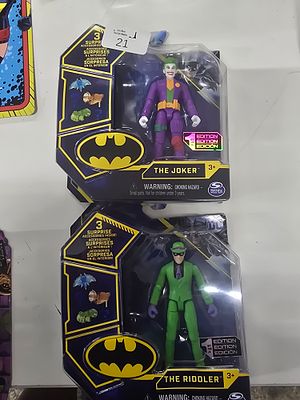 A Pair of Spin Master DC Batman 4-Inch Action Figures Including The Joker and The Riddler
