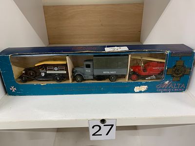 A Lledo Malta George Cross Special Edition Three Piece Die-Cast Vehicle Set