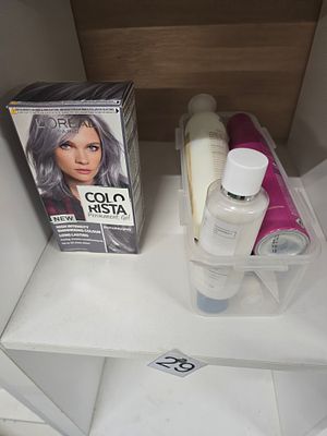 A Collection of Health and Beauty Products Including L'Oreal Paris Colorista Hair Dye