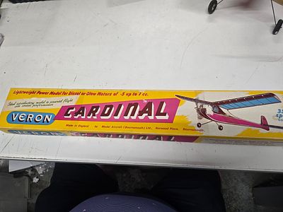1960s Veron Cardinal Lightweight Power Model Aircraft Kit in Original Box unstarted