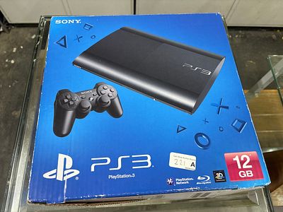 A Sony PlayStation 3 Super Slim untested 12GB Game Console with Box