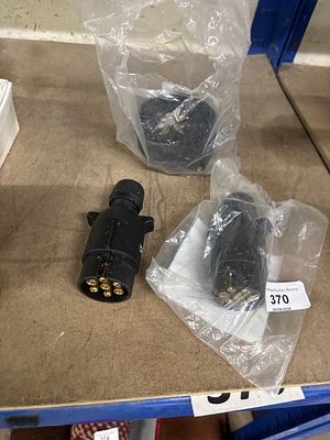 Three 7-Pin European Trailer Lighting Plugs