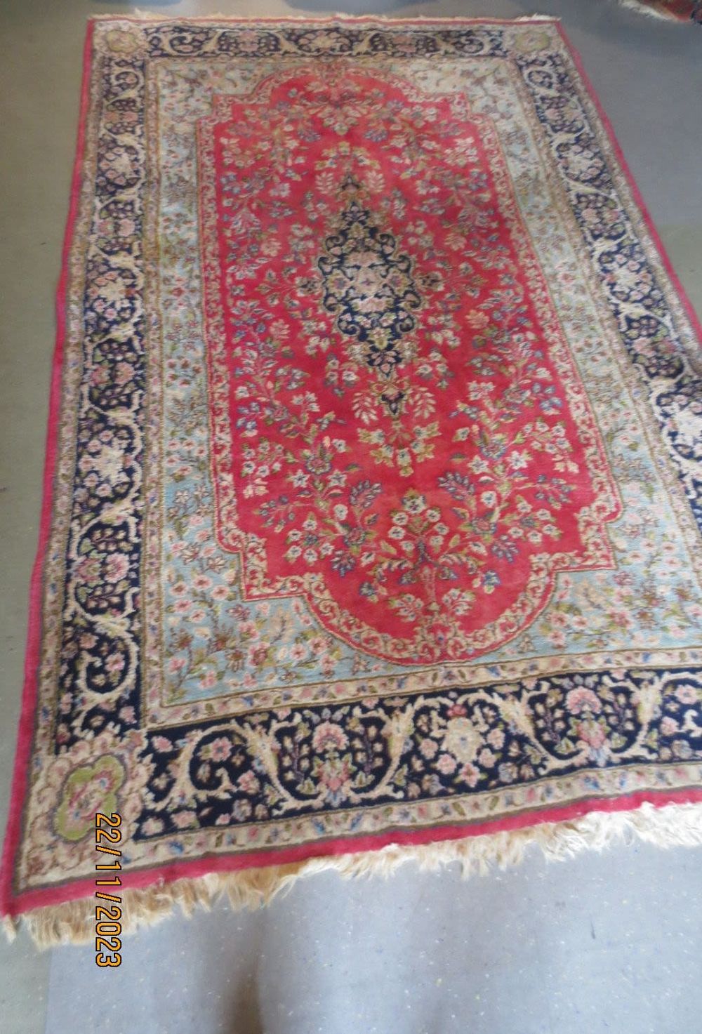 Handmade Persian Carpet Kirman Lawar , 
100% Handmade and wool , each knots tie with hand . 
