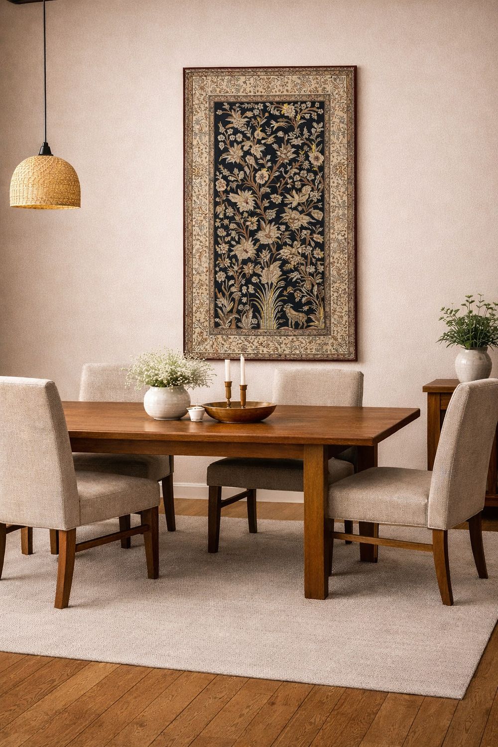 handmade silk rug Ghoum. handwoven Qom carpet made entirely of silk , the carpet is 100 % silk 