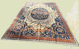 A handwoven Carpet Aubisson French. A handwoven carpet with Aubusson (French) design , a very Image - 1