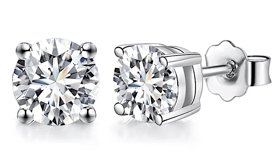 925 Sterling Silver Moissanite Lab Diamond 2.0ct Stud Earrings. 
Discover the Magic of 
