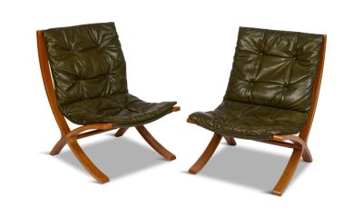 Rare Pair of Plycraft Lounge Chairs. Molded plywood and leather, seat height 14 inches, overall 