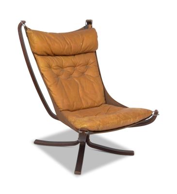 Falcon Chair by Sigurd Ressell for Vatne Mobler. In good vintage condition, some wear to 