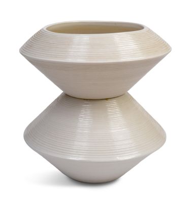Large Mid Century Modern Ceramic Planter. Height 20 inches, diameter 19 inches.