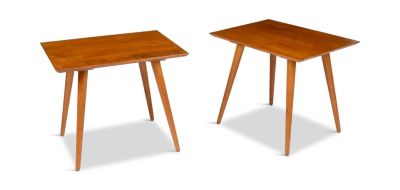 Pair of Paul McCobb Planner Group Side Tables. Both signed with labels. Height 20 inches, top 