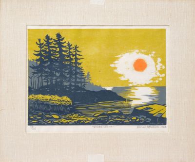 Harry Greaver. Shore Light. Woodblock print on paper, sheet size 20 x 20.5 inches. Pencil 