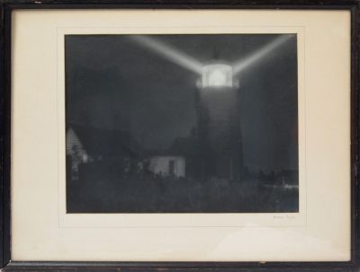 Warner Taylor Monhegan Light Photograph. 10.5 x 13.5 inches, sight, signed on the mat. Warner 