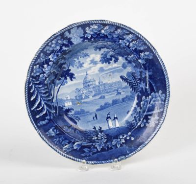 Enoch Wood Italian Scenery Soup Bowl. Saint Peter's Rome, diameter 10 inches. Small loss to 
