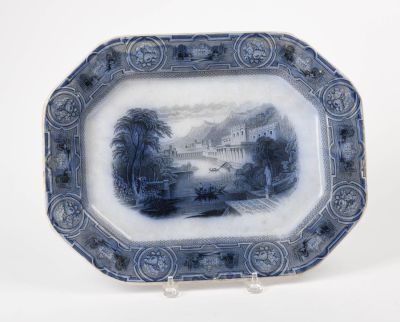 Wedgwood Transfer Printed Platter. Marked California Pearl Stoneware, 12.25 x 15.75 inches.