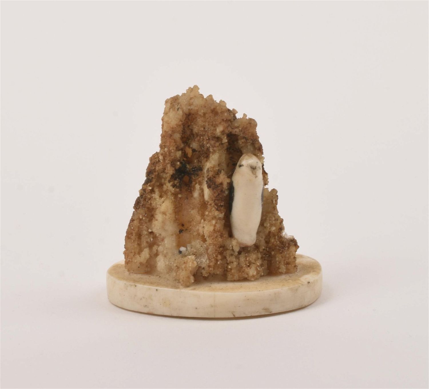 Lot 55 Miniature Bone Carving With Penguin. Casco Bay Auctions