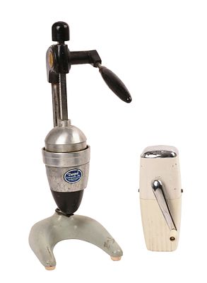 Ice-O-Mat Ice Crusher and Davpol Juicer. Height of juicer 19 inches.