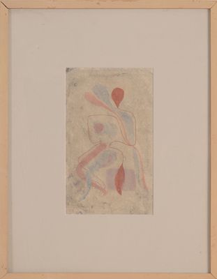 Edward L. Fischer Monotype. (1903-1988), Drei Figuren, 1938, monotype on paper, 10.25 x 6