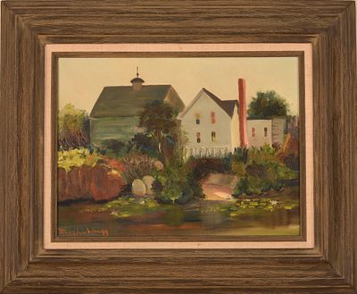 Mary Lou Wragg. Mauship Quarry, Rockport, Mass. Framed oil on board, signed lower left, titled