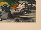 Frederic Whitaker (1891 - 1980). Cabin in the Woods. Framed watercolor on paper, wigned and Image - 1