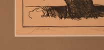 Mid Century Woodblock Print of a Tree. Pencil signed. 6 x 8 inches, sight. Framed, 13 x 15 inches.Image - 1