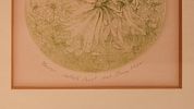 Barry Moser (Born 1940). Flowers. Framed etching on paper pencil signed. 5 x 5 inches, sight. Image - 1