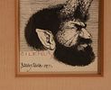 Barry Moser (Born 1940). Silenus. Framed woodblock on paper, signed lower left. 4 x 3 inches Image - 1