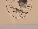 Small Profile Portrait. Framed pen and ink. 3.25 x 5.5 inches, sight. Frame, 6.25 x 8 inches.Image - 1