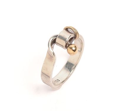 Tiffany & Co 18K Gold and Sterling Ring. Size 8, 4.67 grams, with original bag and box.