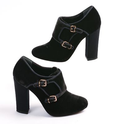 Tory Burch Velvet & Satin Booties, Size 5.5. Very good condition, some wear to soles.