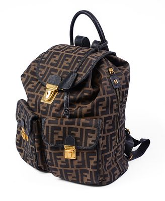 Vintage Fendi Zucca Backpack. 11 x 13 inches. Good condition, some very minor scuffs around 