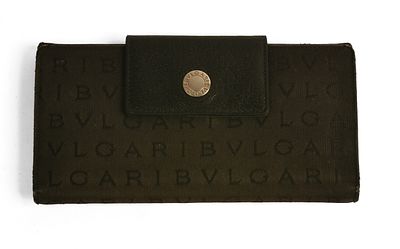 Bulgari Tri-Fold Canvas Wallet. 4 x 7.5 inches, very good condition. Guaranteed authentic.