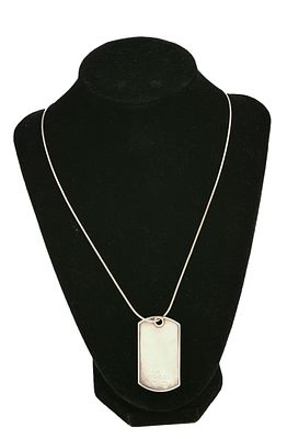 Gucci Sterling Silver Dog Tag. 1 x 1.75 inches. With unbranded chain. Guaranteed authentic.