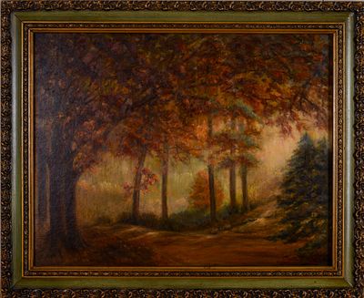 Dawson Dawson-Watson (1864 - 1939). Country Road. Oil on board, 22 x 28 inches, signed and 