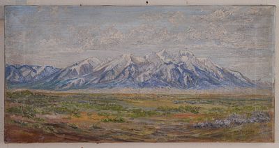 Oscar Edmund Berninghaus (1874 - 1952). Mountain Landscape. Oil on canvas, 12 x 24 inches 