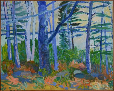 Abbott Pattison (1916-1999). Impressionist Landscape. Oil on canvas, 48 x 60 inches, signed 