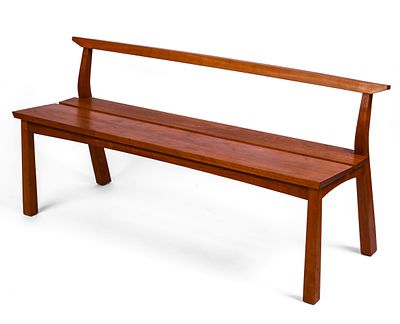 Thomas Moser Edo Bench in Cherry. Height 27 inches, length 58 inches, depth 18 inches.