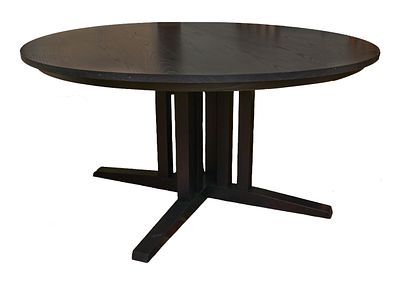 THOMAS MOSER CUSTOM ROUND DINING TABLE. Diameter 60 inches, height 30 inches. Very good condition.