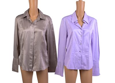 Four Escada Blouses. Sizes 40 and 42. Some small stains. From the collection of Jane Morgan.