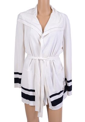 Escada Nautical Design Sweater. Size 40. Some frayed thread on anchor, a couple small stains. 