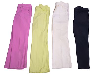Four Pairs of Escada Pants. Sizes 42 and 38. A few small stains on white pair. From the 