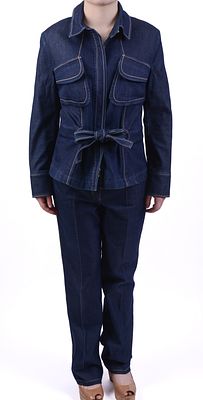 Escada Denim Jacket and Pants. Size 40. Good condition, jacket zipper does not release at the 