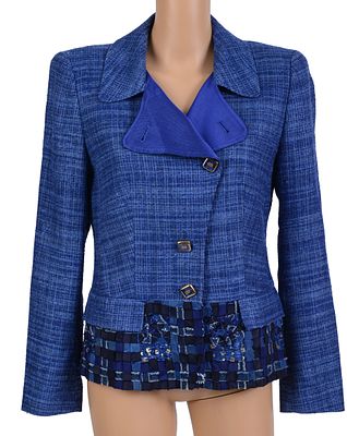 Escada Blazer in Blue. Size 38. Good condition. From the collection of Jane Morgan.