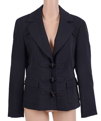 Escada Sport Blazer in Black. Size 40. Good condition. From the collection of Jane Morgan.