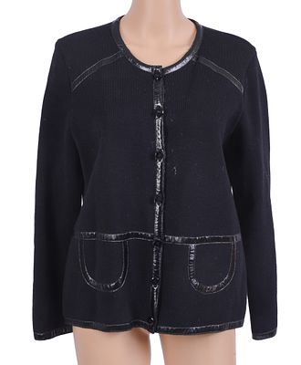 Escada Blazer in Black. Size 40. Small stain on front. From the collection of Jane Morgan.