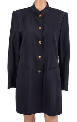 Escada Jacket in Navy. Size 40. Length 28 inches, good condition. From the collection of Jane 