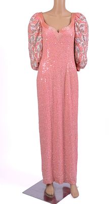 Pink Sequined Dress. Size M. From the collection of Jane Morgan.
